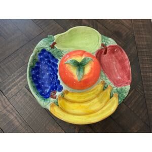 Divided Serving Dish with Fruit Design